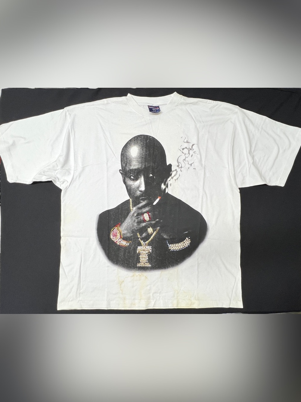 Tupac Shakur Cypher Exclusive Clothing Rhinestone T-Shirt 3XL Y2K Rap Tee